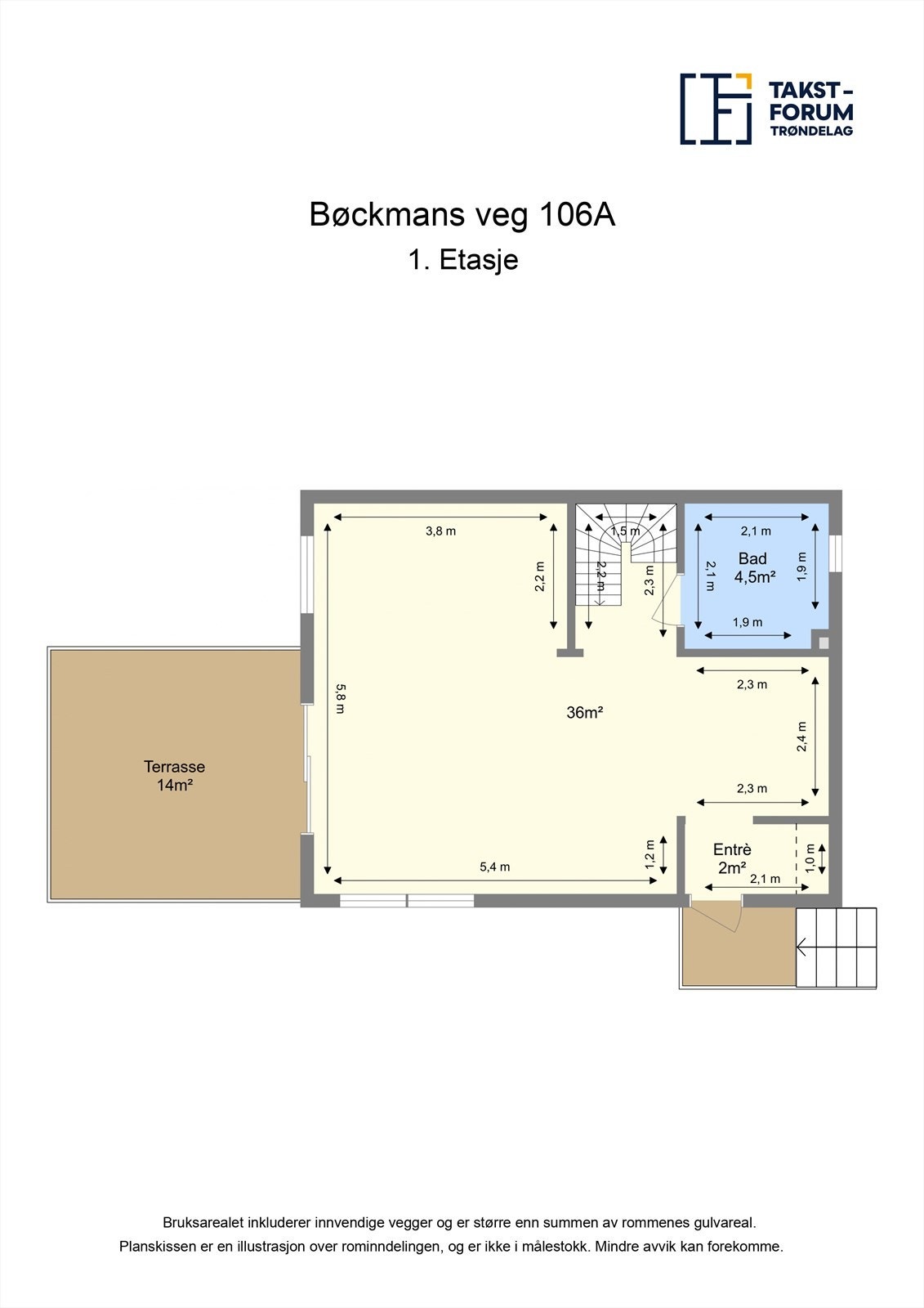 Planskisse 1. etasje. Galleribilde