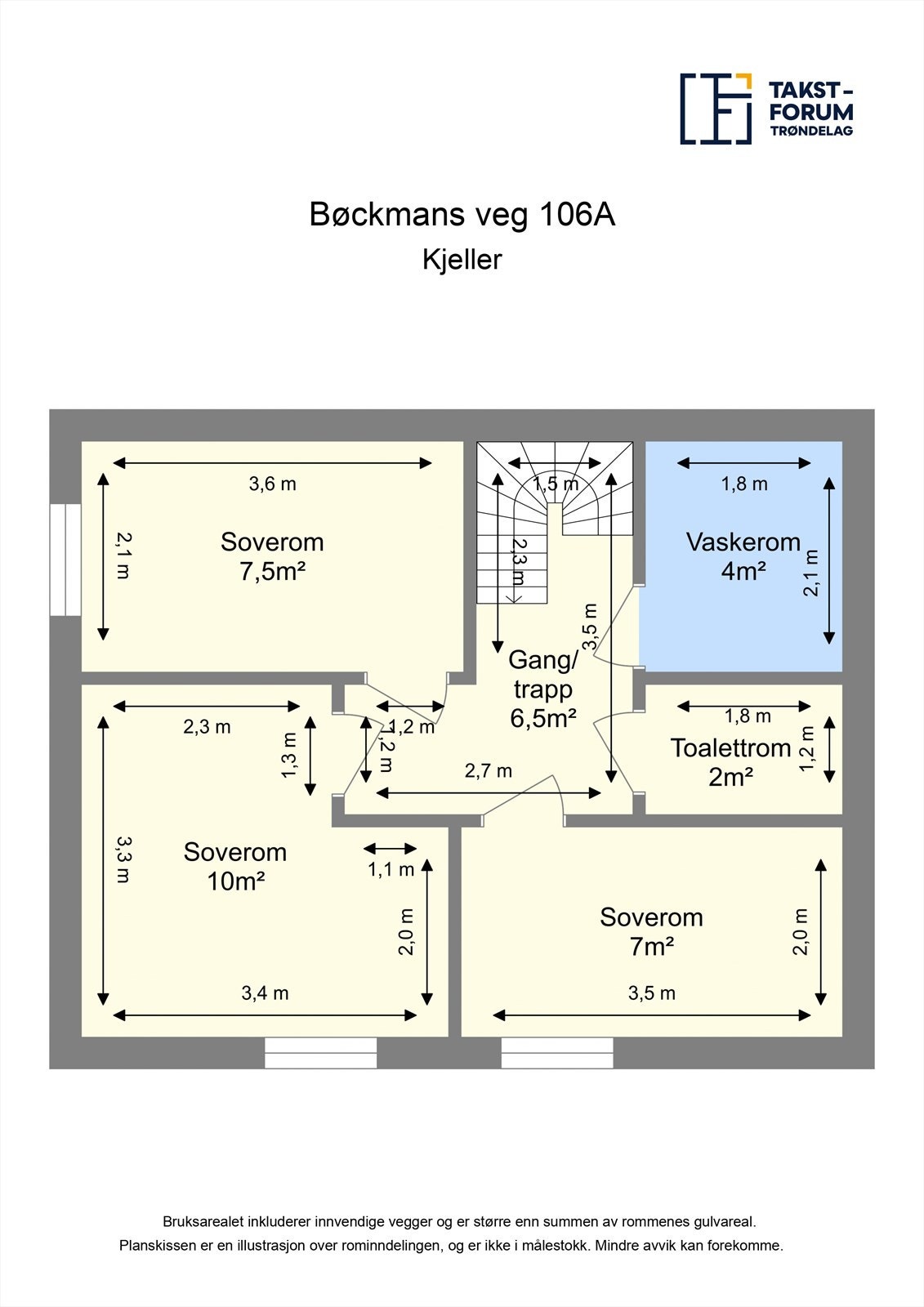 Planskisse kjelleretasje. Galleribilde