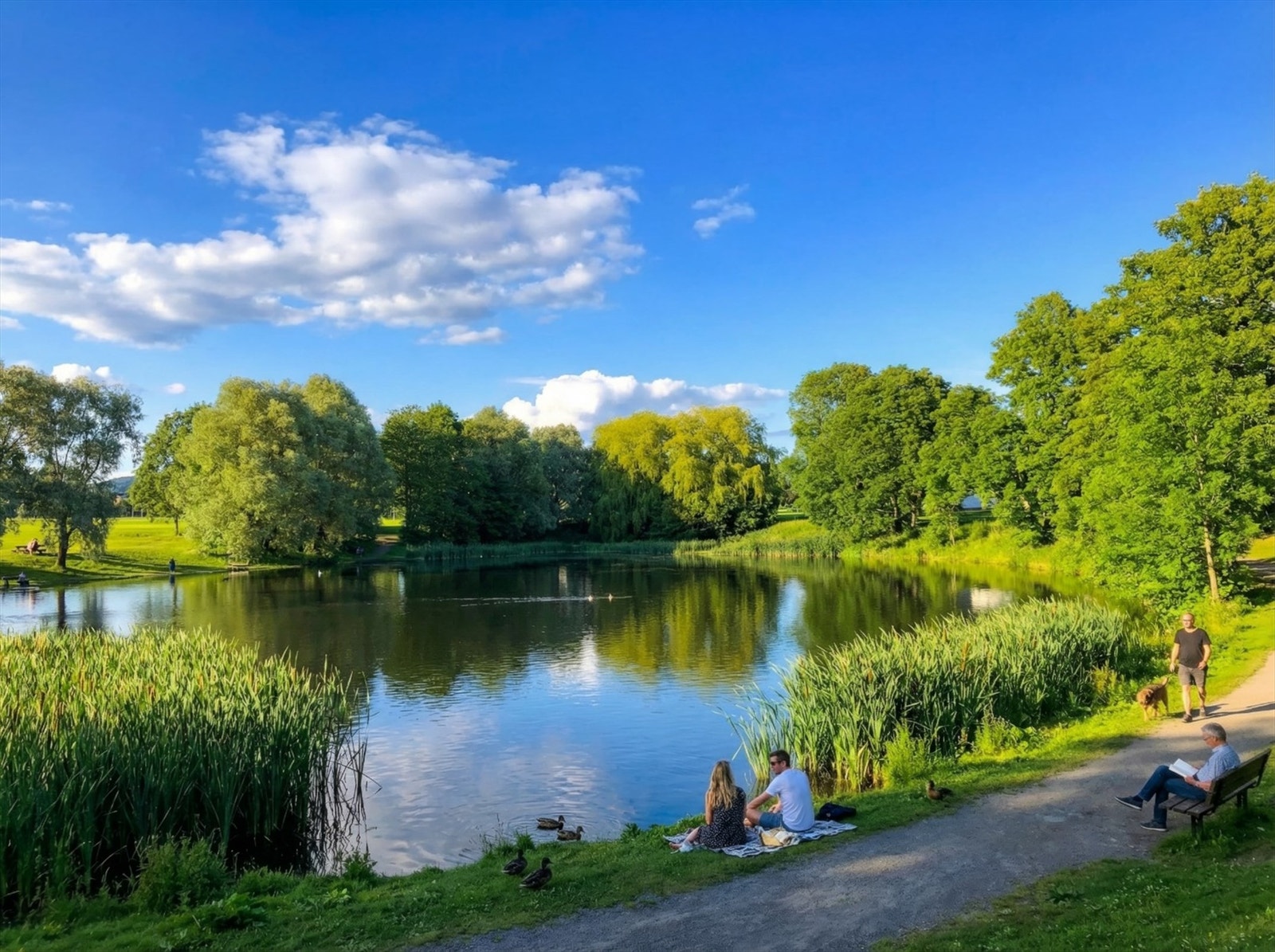 Nærområdet byr på store grøntområder som Hovindammen, perfekt for rekreasjon. Galleribilde