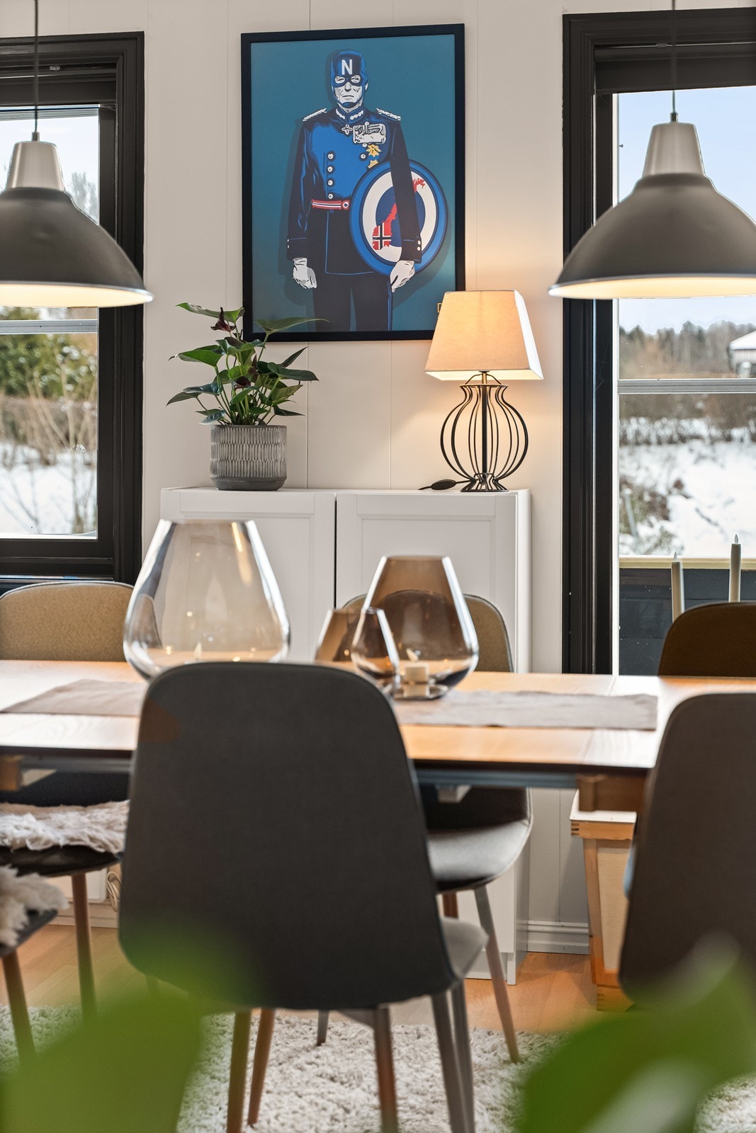 Så går man inn til stue/kjøkken delen Galleribilde