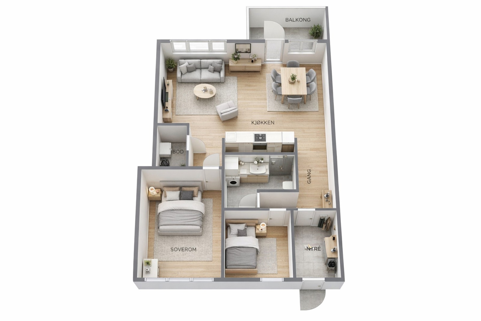 3D Plantegning Galleribilde