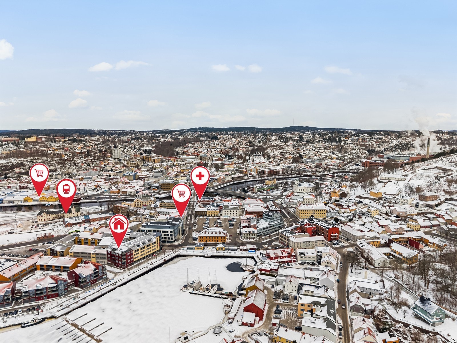 Med gangavstand til sentrum, festningsområdene, servicetilbud og byens havnepromenade, får du en beliggenhet som tilbyr både kvalitet, komfort og en urban livsstil - midt i hjertet av Halden. Galleribilde