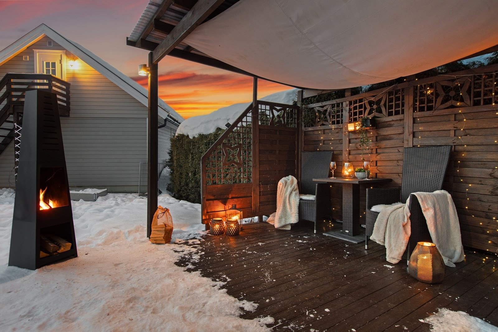 Uteplassen blir en naturlig forlengelse av hagen. Galleribilde