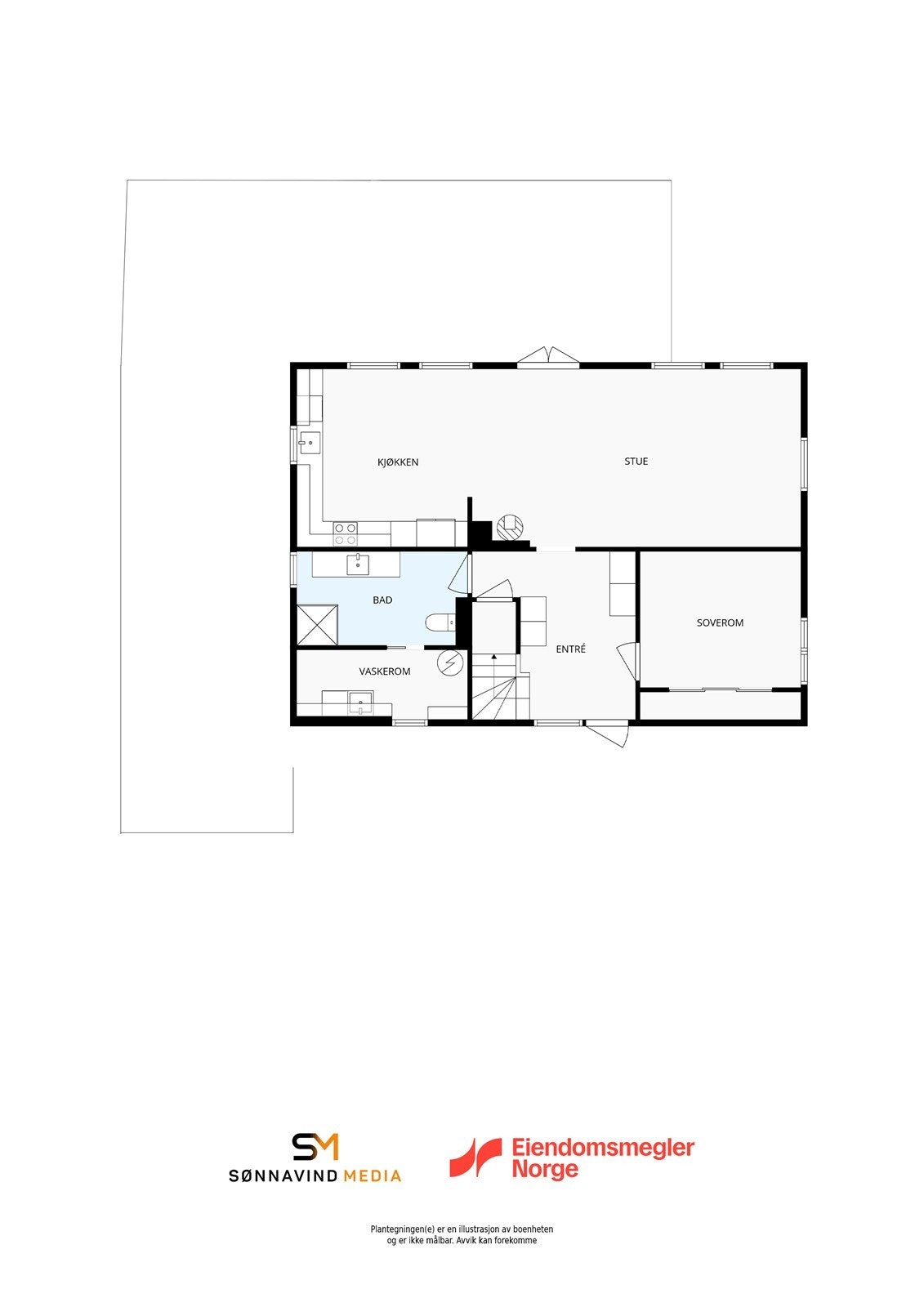 Plantegning 1. etasje Galleribilde
