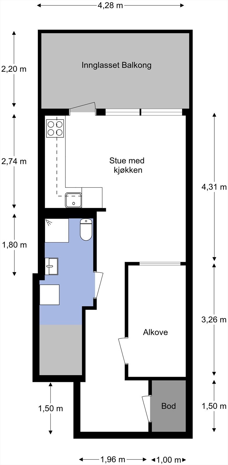 Vi starter med plantegningen slik at du får orientert deg i boligen. Galleribilde
