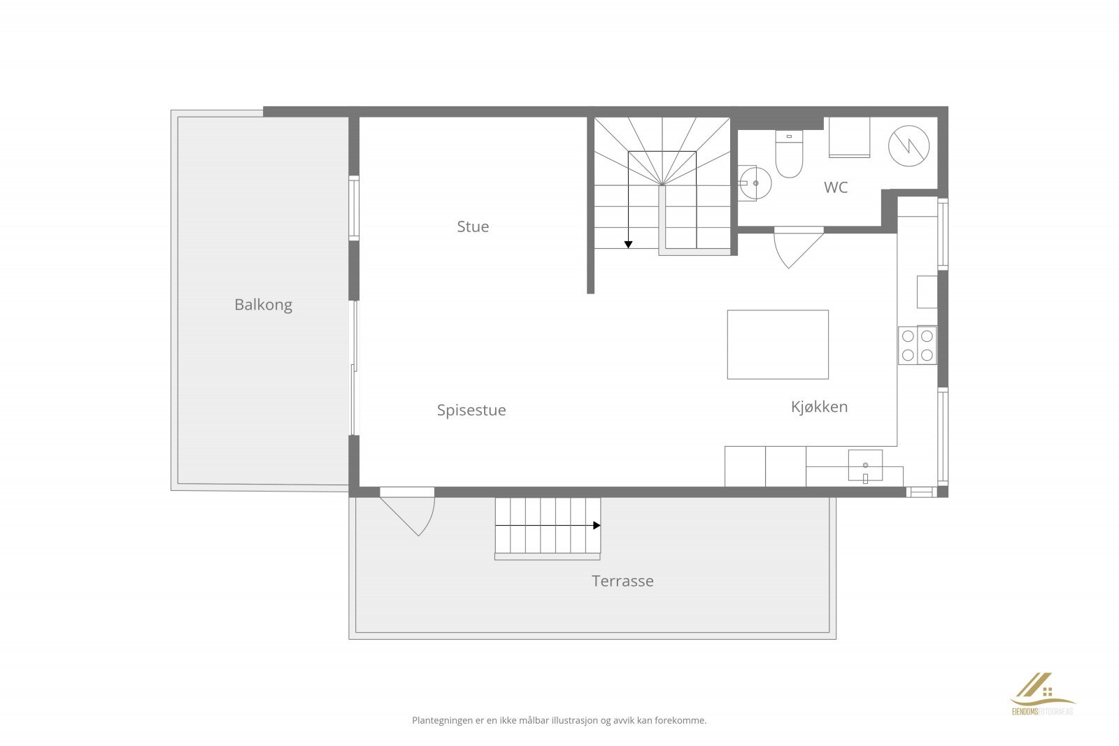 Andre etasje - Se punkt "ferdigattest". Galleribilde