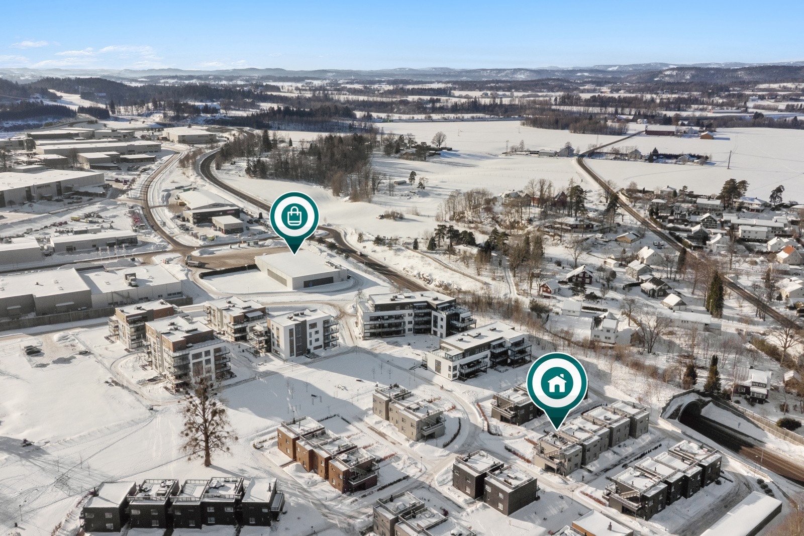 Fra boligen er det få minutters gange til dagligvarebutikken Rema 1000. Galleribilde