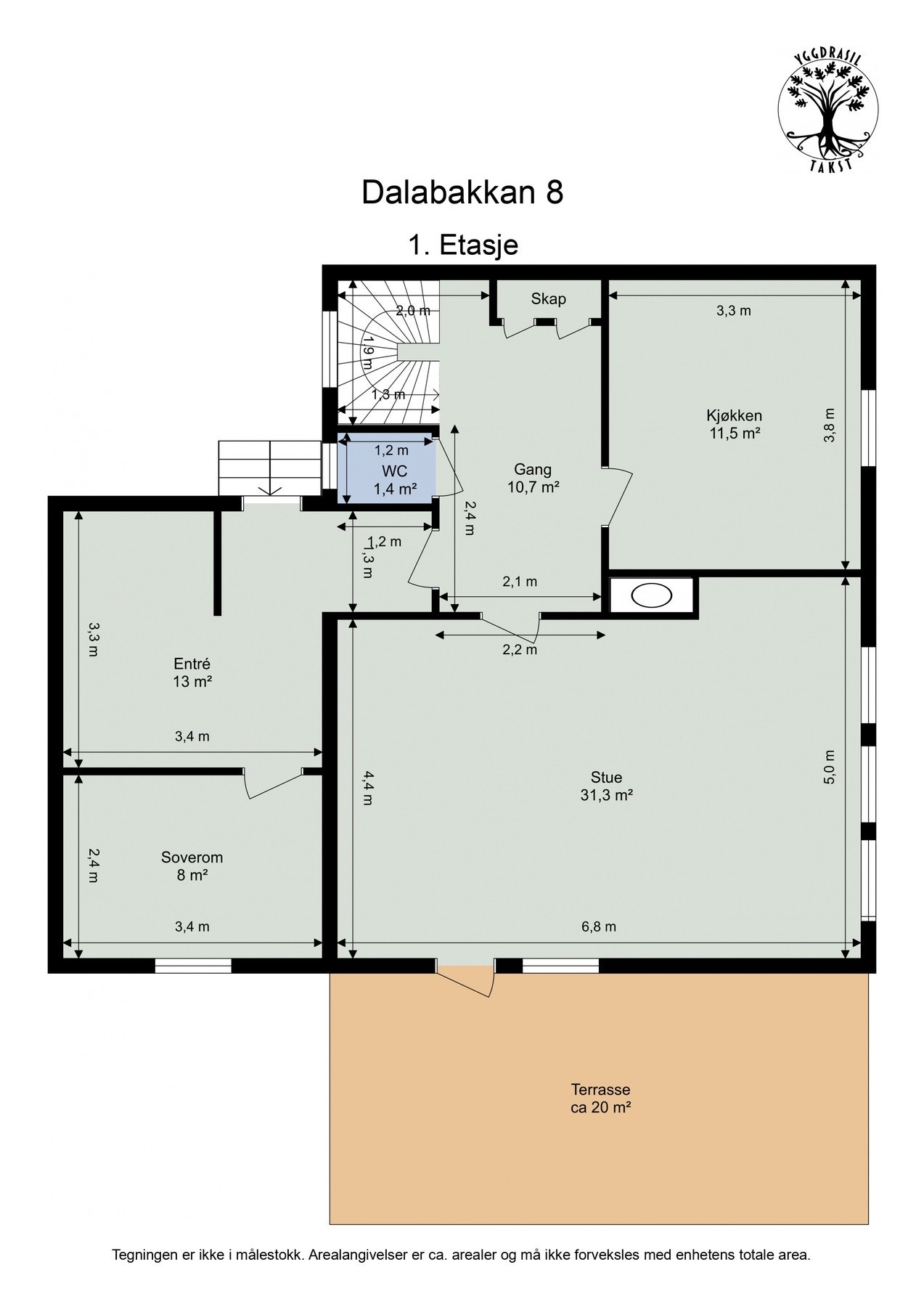 Plantegning. 1. Etasje. Galleribilde