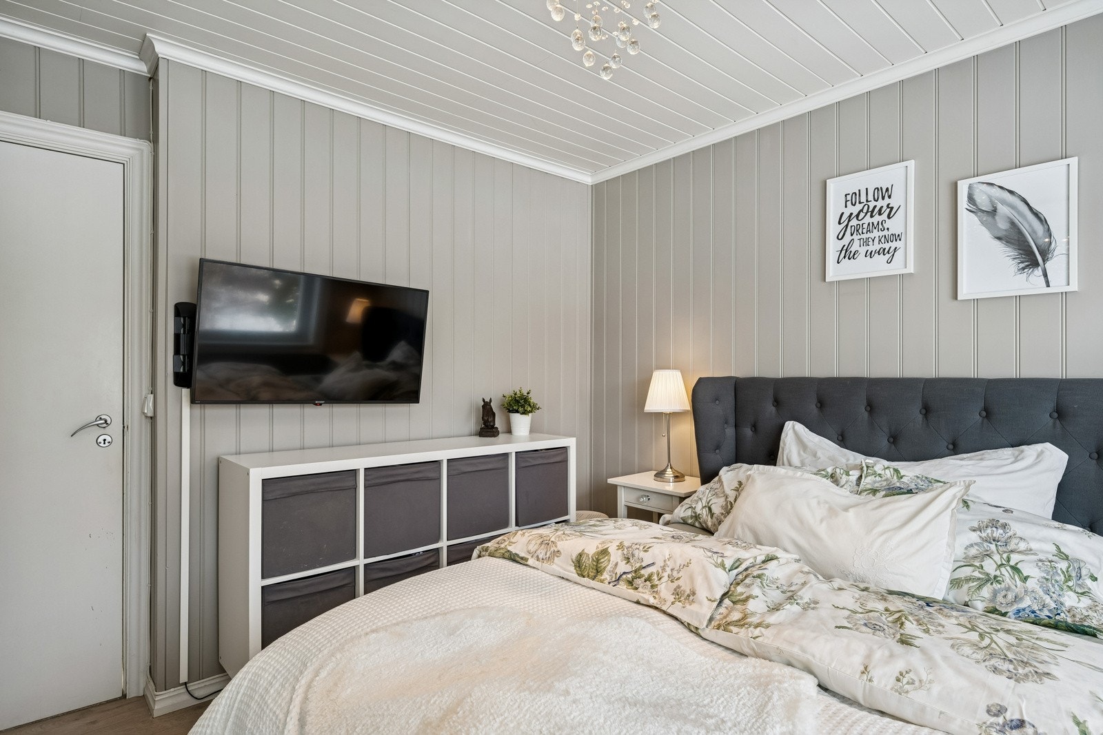 Vegghengt tv for de ekstra late dagene. Galleribilde