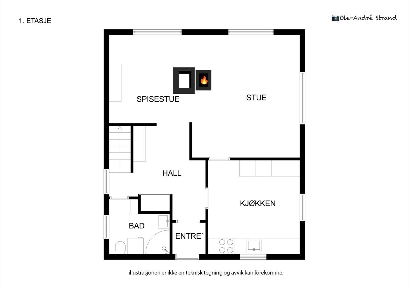 Plantegning 1.etg. Galleribilde