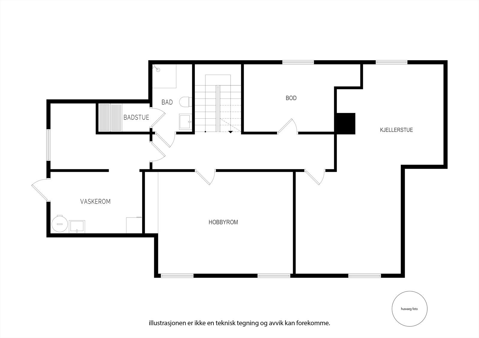 Plantegning kjeller. Galleribilde