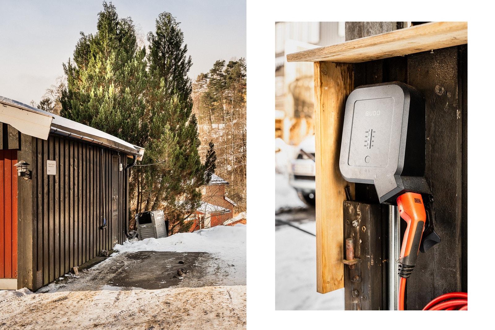 Parkeringsplass med el-lader medfølger. Galleribilde