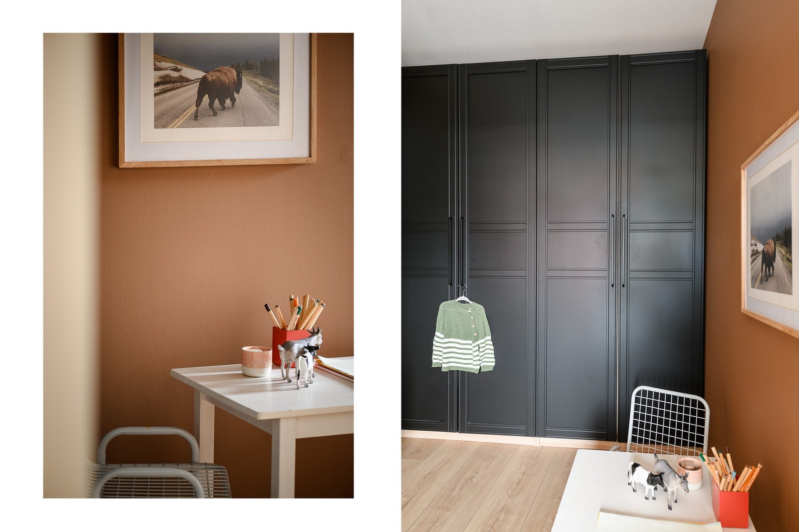 Rommet har store, integrerte garderobeskap. Galleribilde