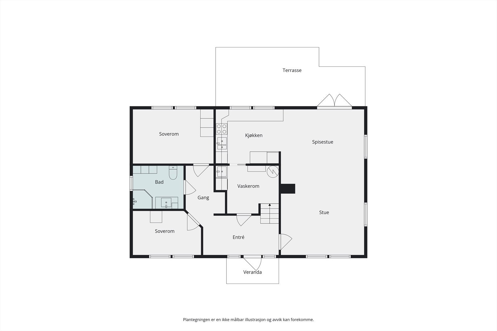 Plantegning hovedetasjen. Galleribilde