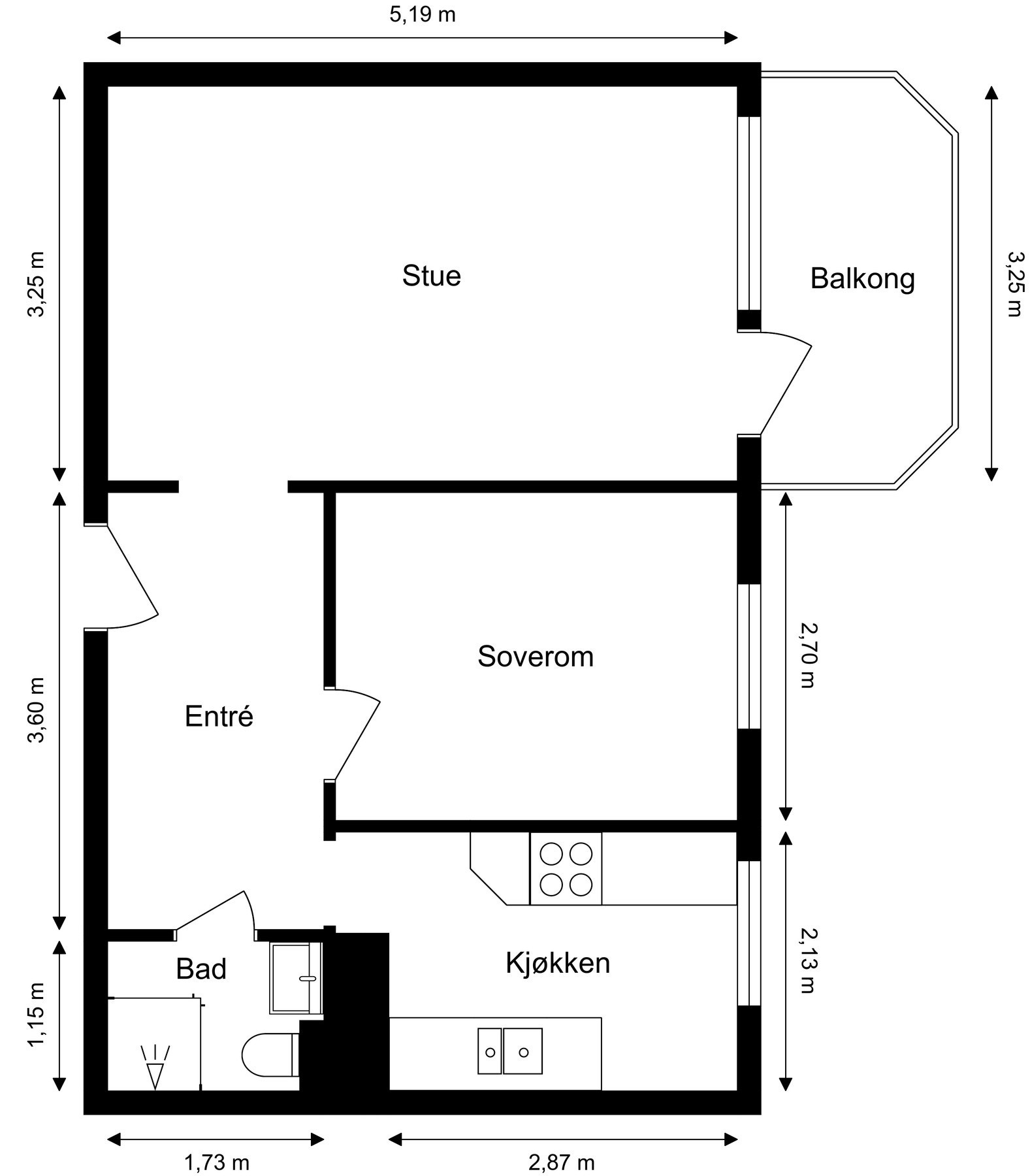 Plantegning 1. etasje Galleribilde