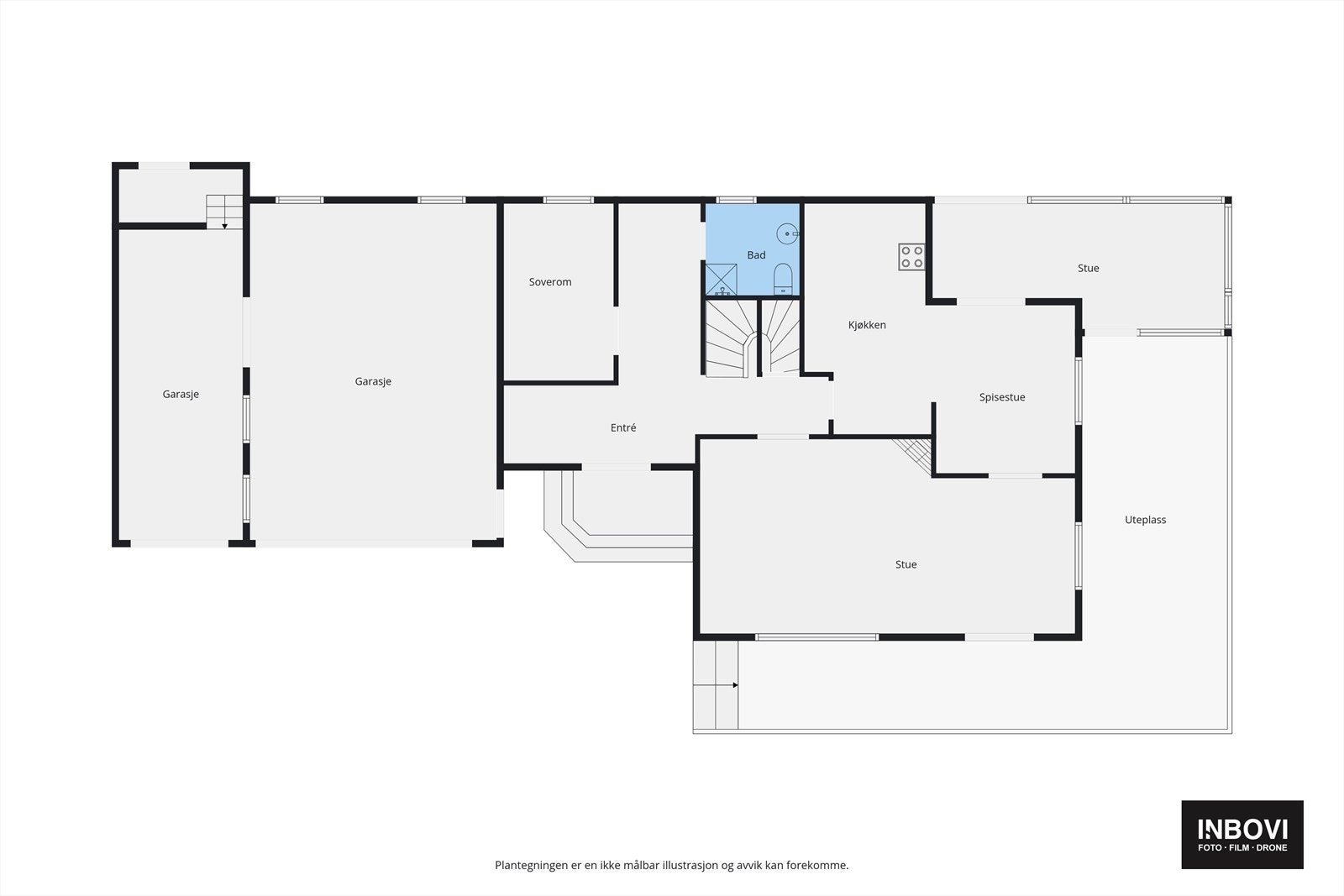 Plantegning 1. etasje hovedbolig Galleribilde