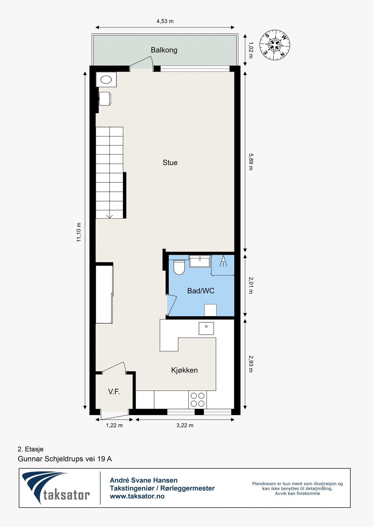 1. ETASJE: Leiligheten en optimal planløsning som inneholder praktisk entré/gang, åpen, luftig stue, separat kjøkken, tidløst baderom med opplegg for vaskemaskin og solrik balkong. Galleribilde