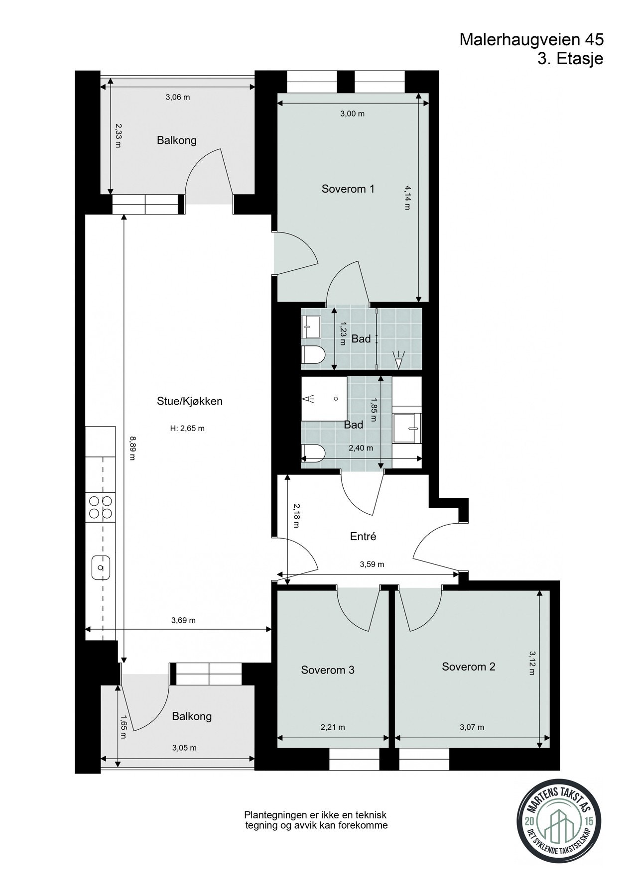 Planløsning - 3. etasje Galleribilde