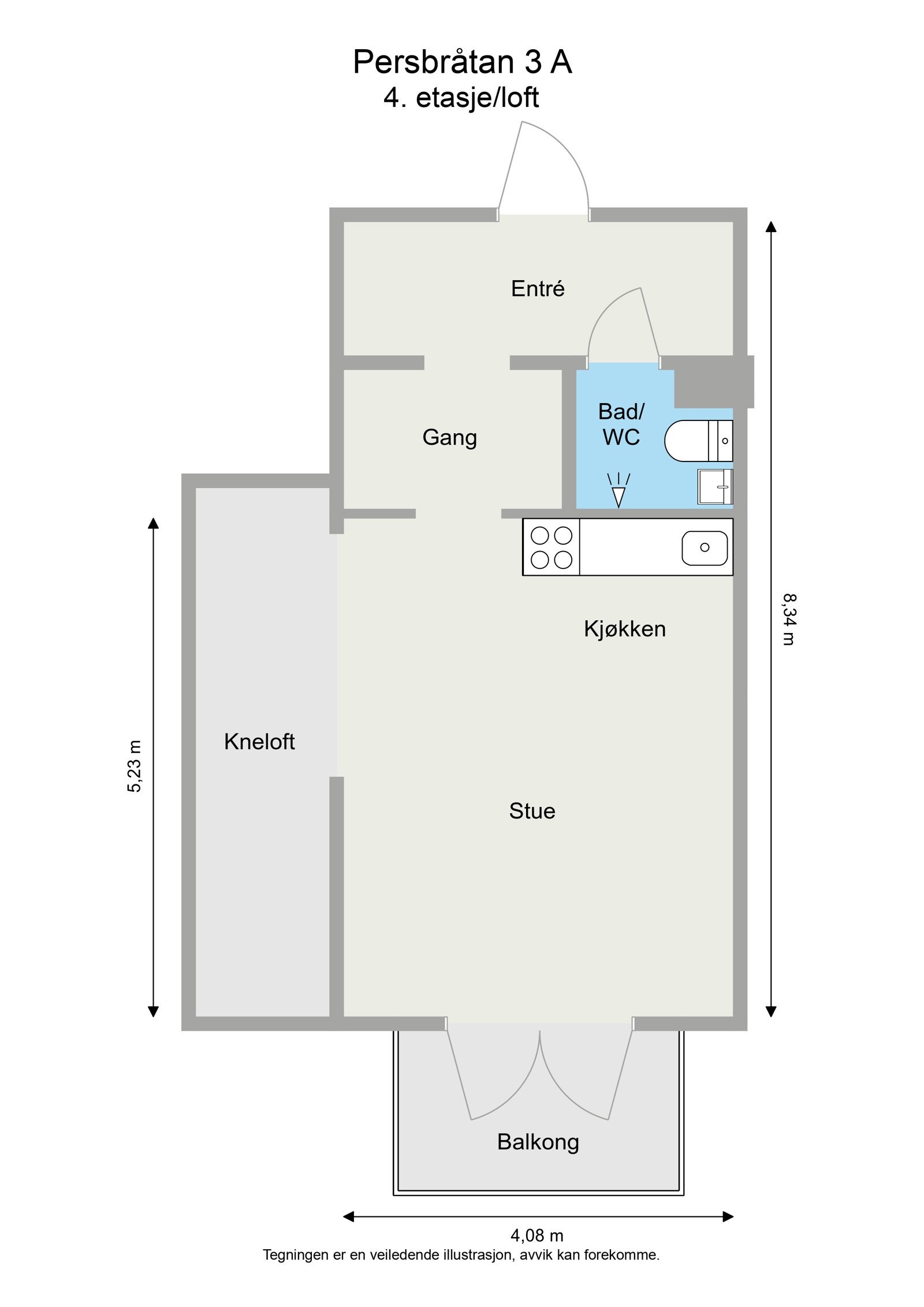Persbråtan 3 A - 2D - 4. etasjeloft - Letterhead Galleribilde