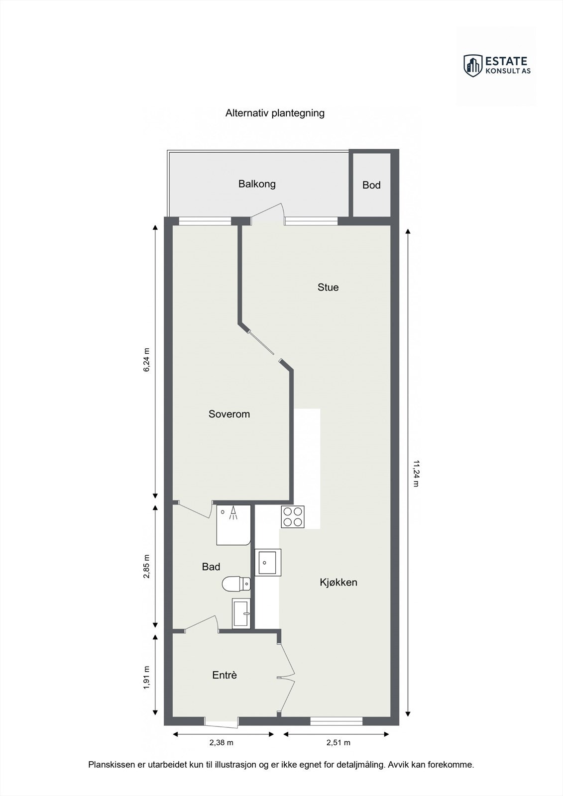 Alternativ plantegning Galleribilde