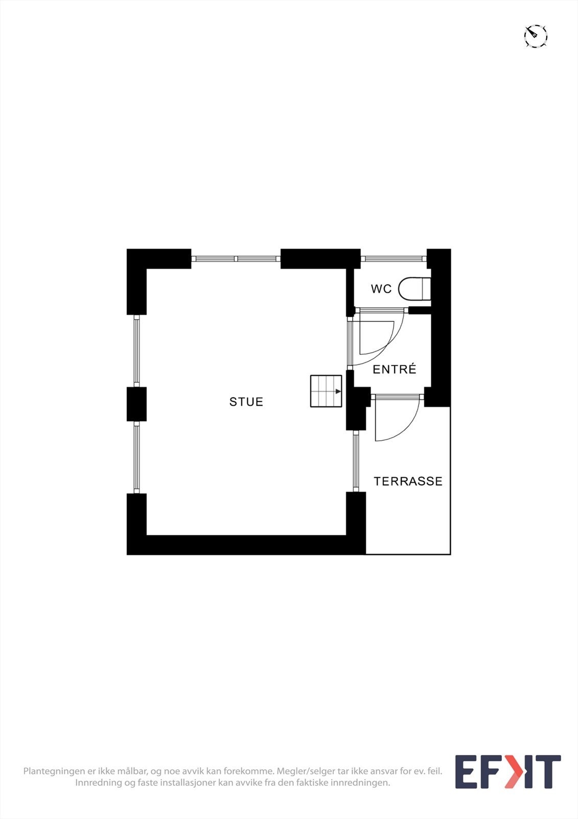 Annekset er innredet med stue, hygienerom og entré, og har en egen hems. Galleribilde