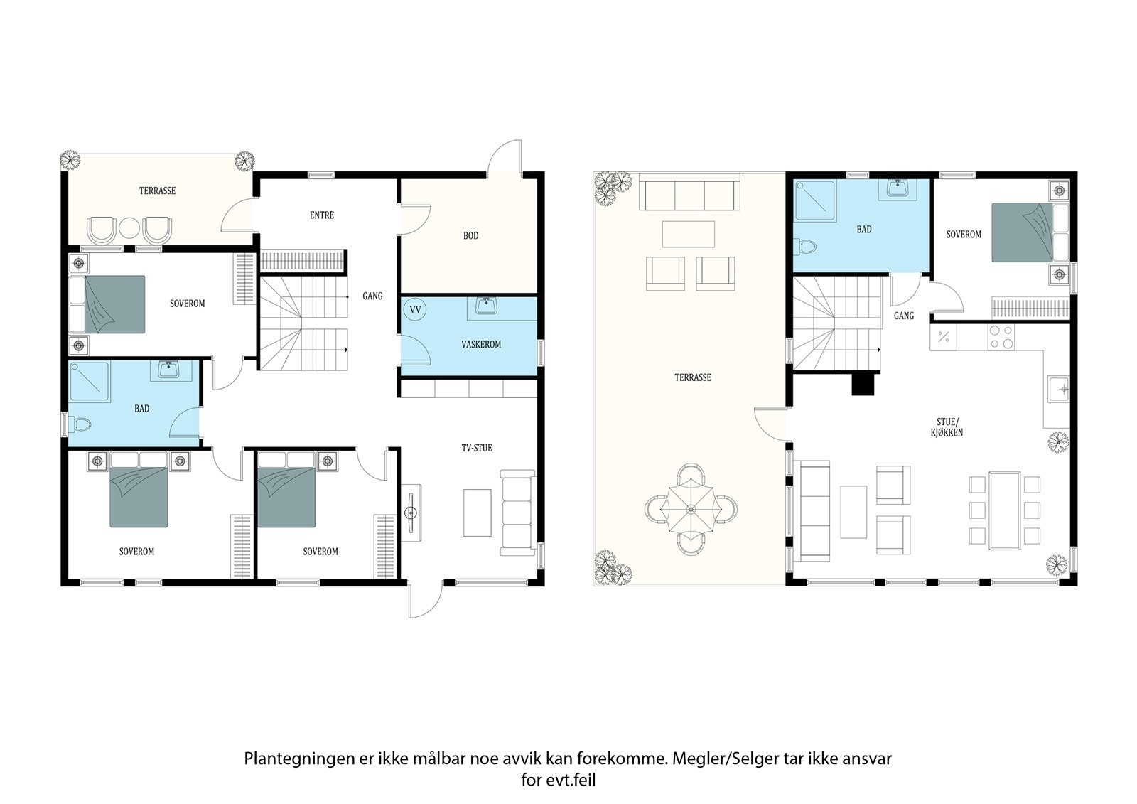 Innholdsrik planløsning fordelt på 2 etasjer Galleribilde