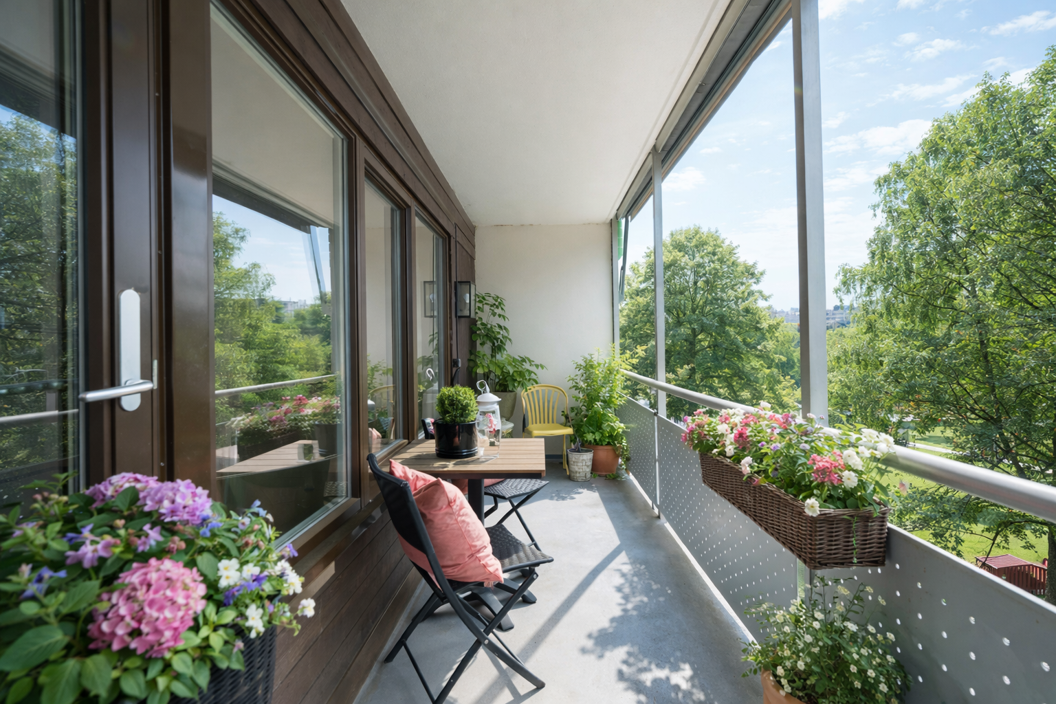 AI-generert sommerbilde fra balkongen Galleribilde