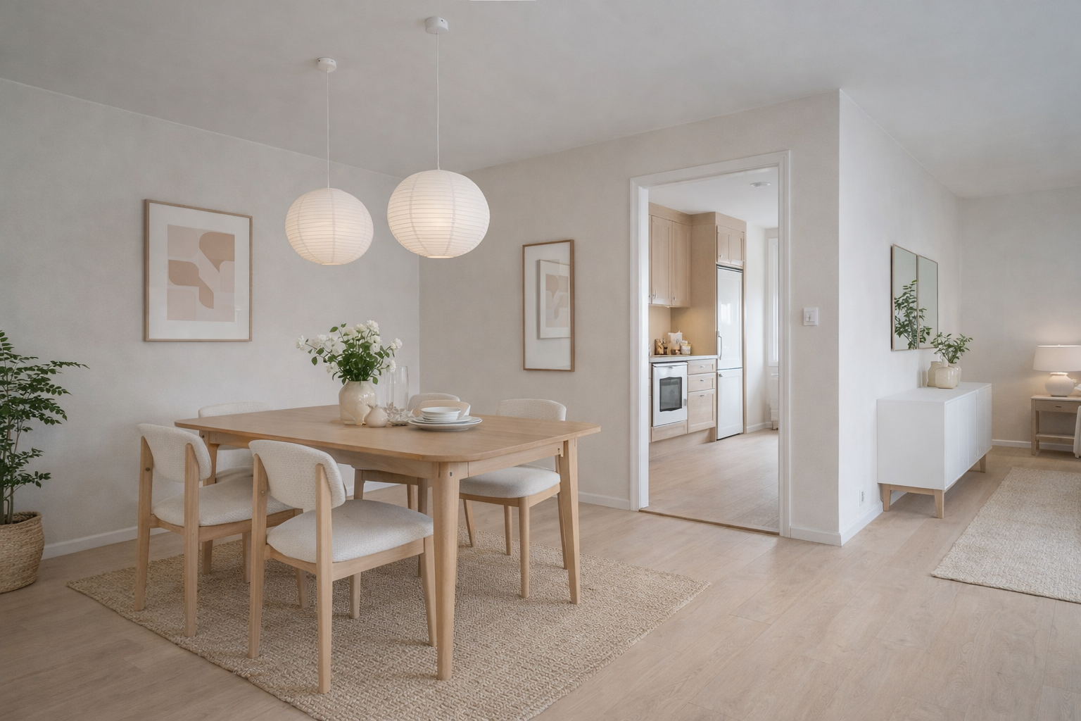 AI-generert eksempel på oppusset spisestue Galleribilde