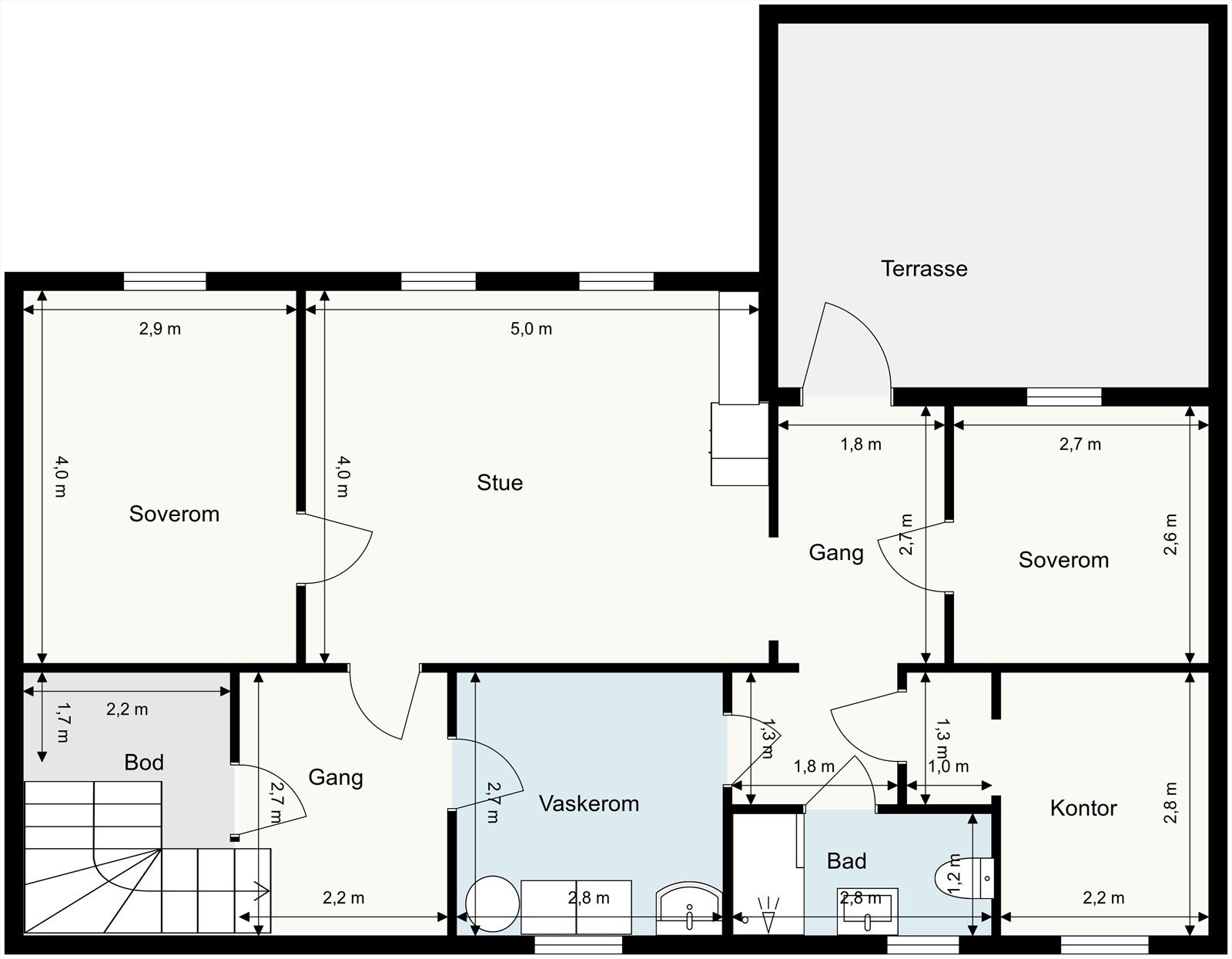 Plantegning underetasje Galleribilde
