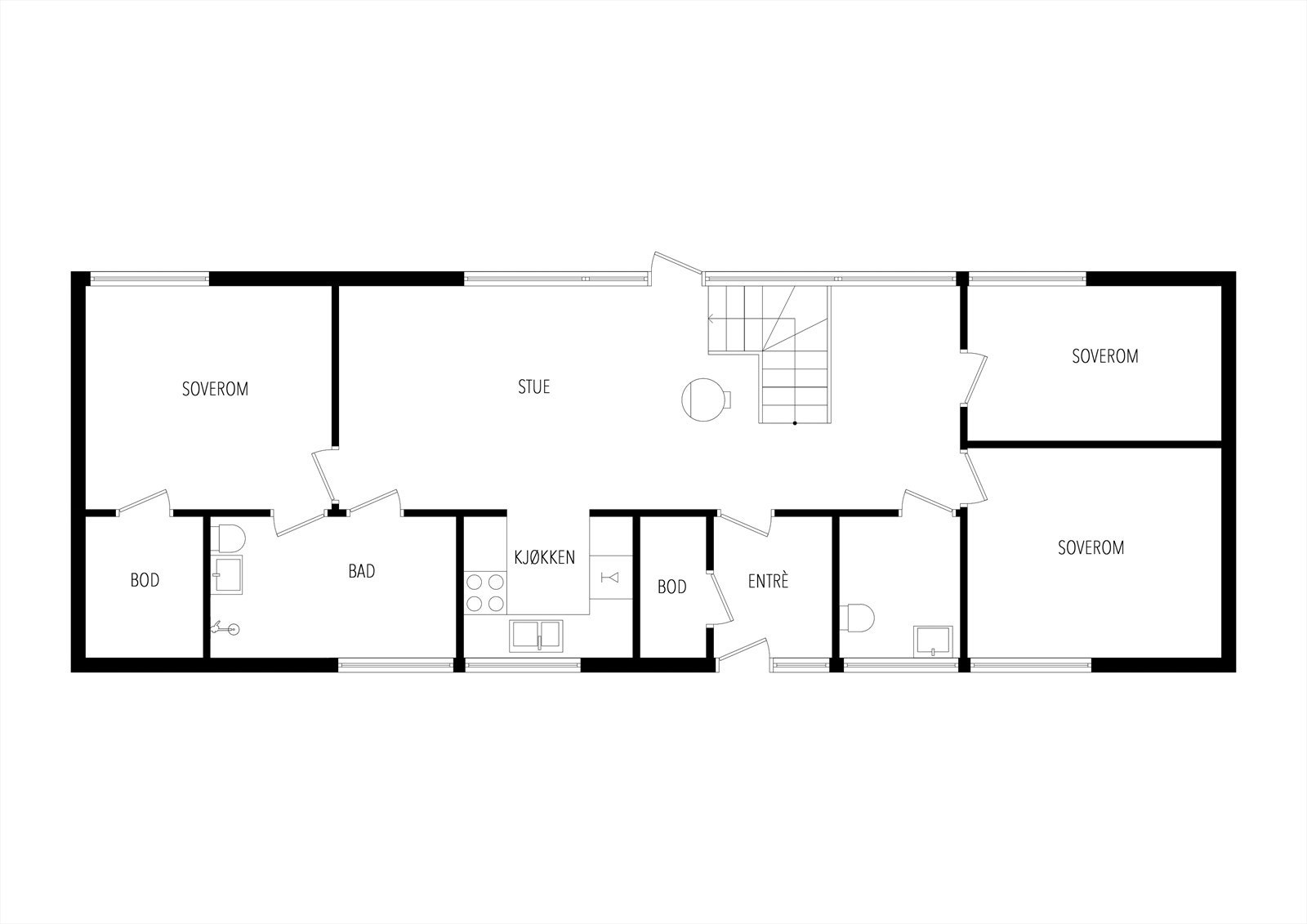 Plantegning 1. etasje Galleribilde