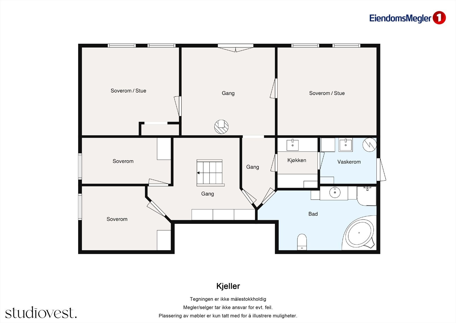 Planskisse kjelleretasje Galleribilde