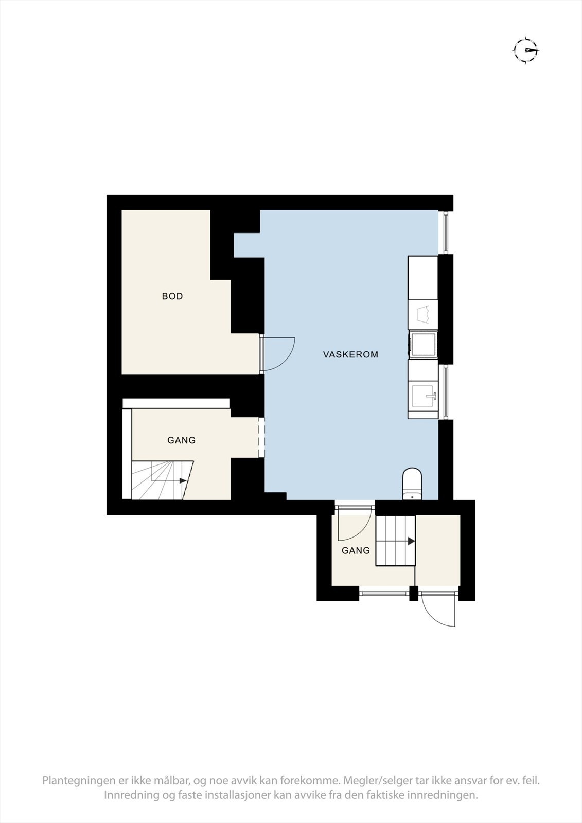 Plantegning av boligens kjelleretasje. Galleribilde