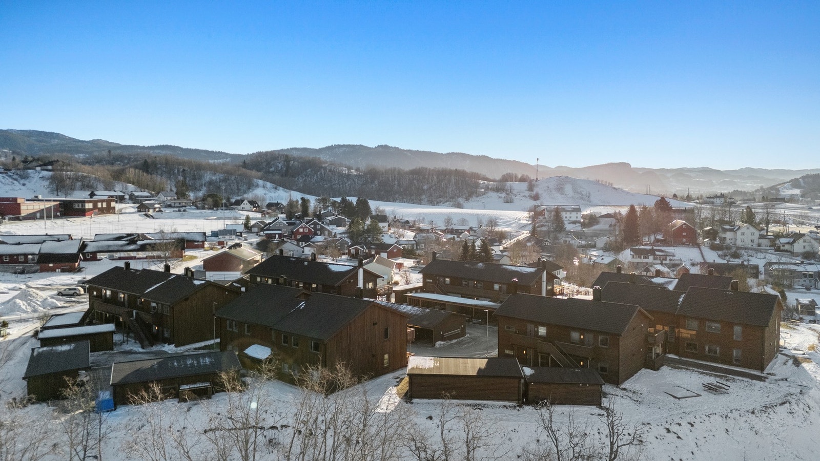 Leiligheten ligger i ett nylig bygget boligfelt. Galleribilde
