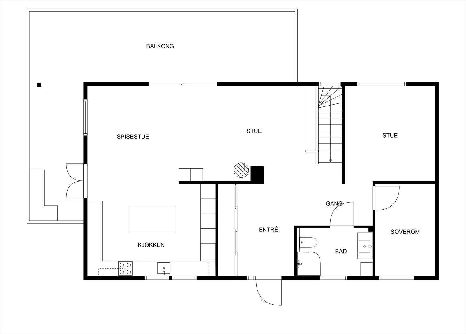 Plantegning 1. etasje. Galleribilde