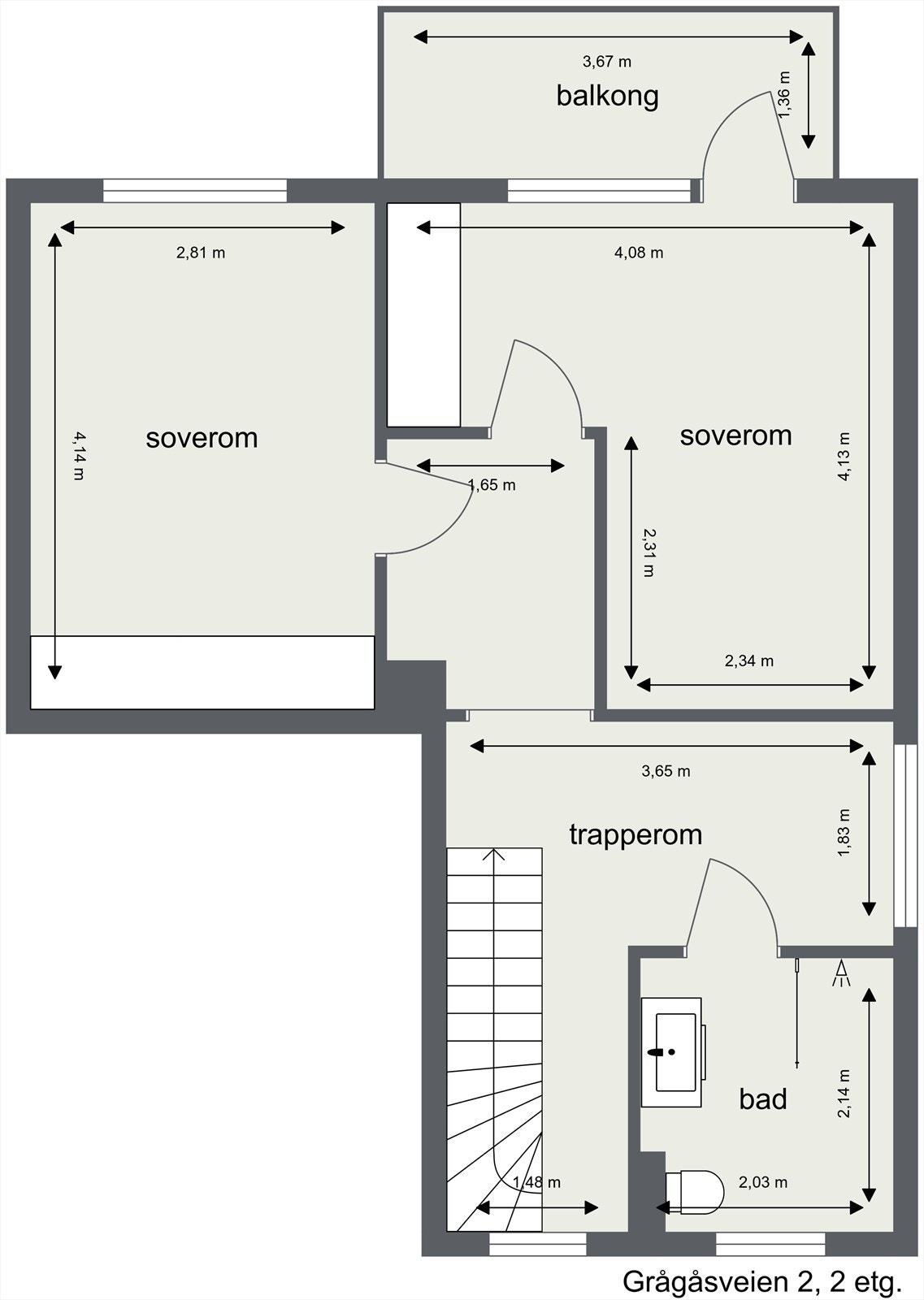 Plantegning 2. etg. Galleribilde