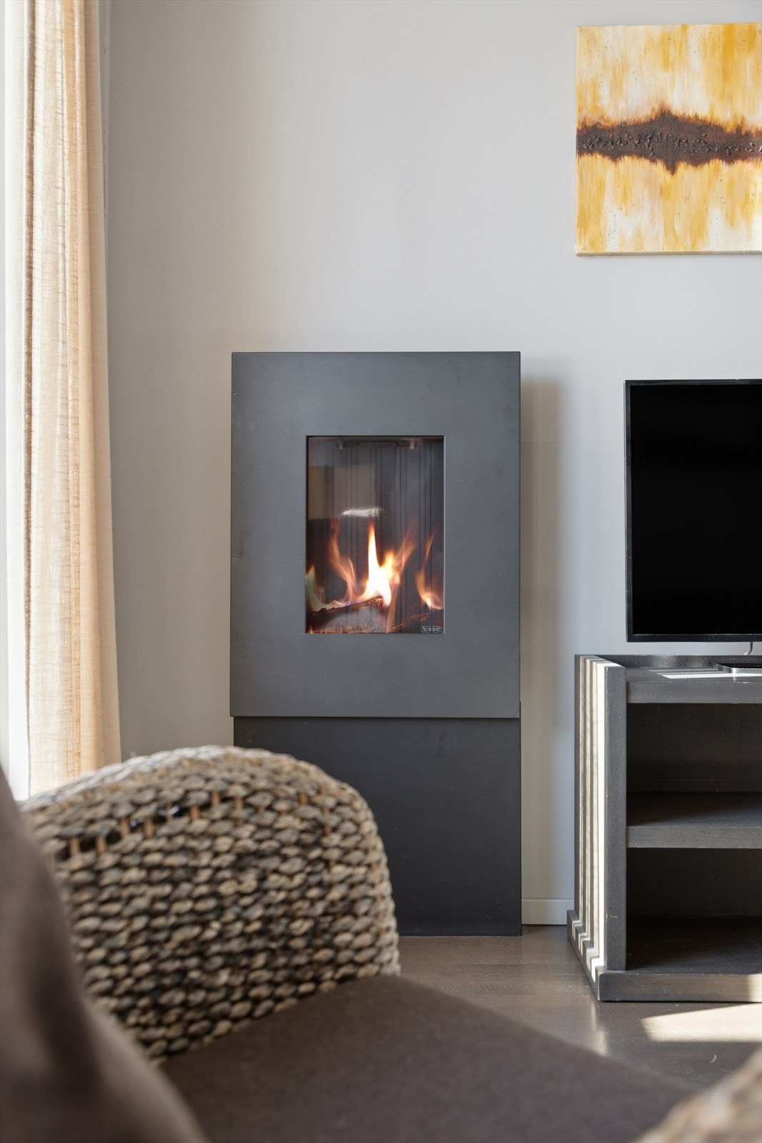 Gasspeisen, tilkoblet felles anlegg, gir en lun og behagelig atmosfære. Galleribilde