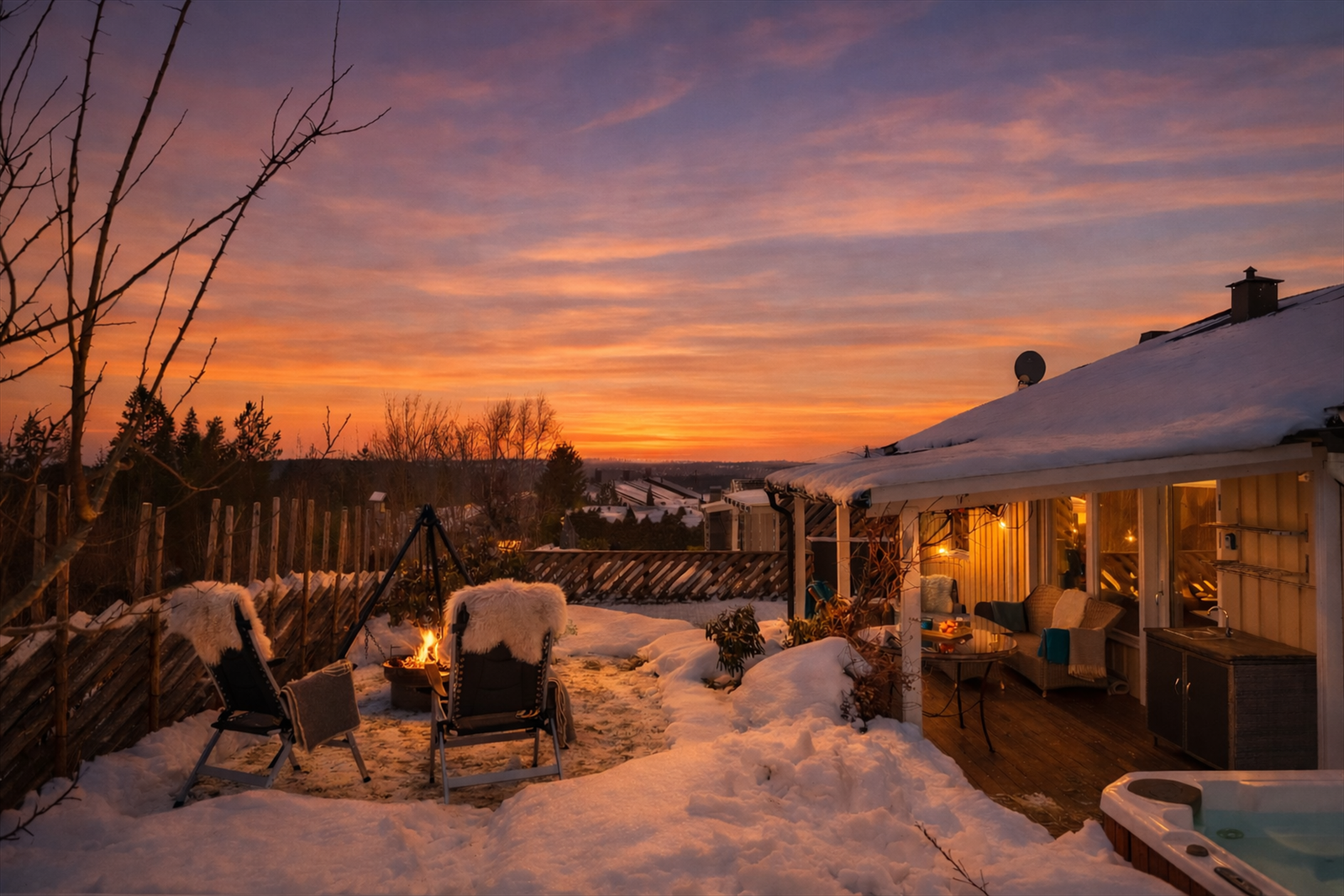 Velkommen til Tandbergvegen 59! Stemningsbilde: Bildet er redigert med kunstig intelligens- avvik kan forekomme. Fotograf: Ann-Helén Nannestad/ Isnitt. Galleribilde