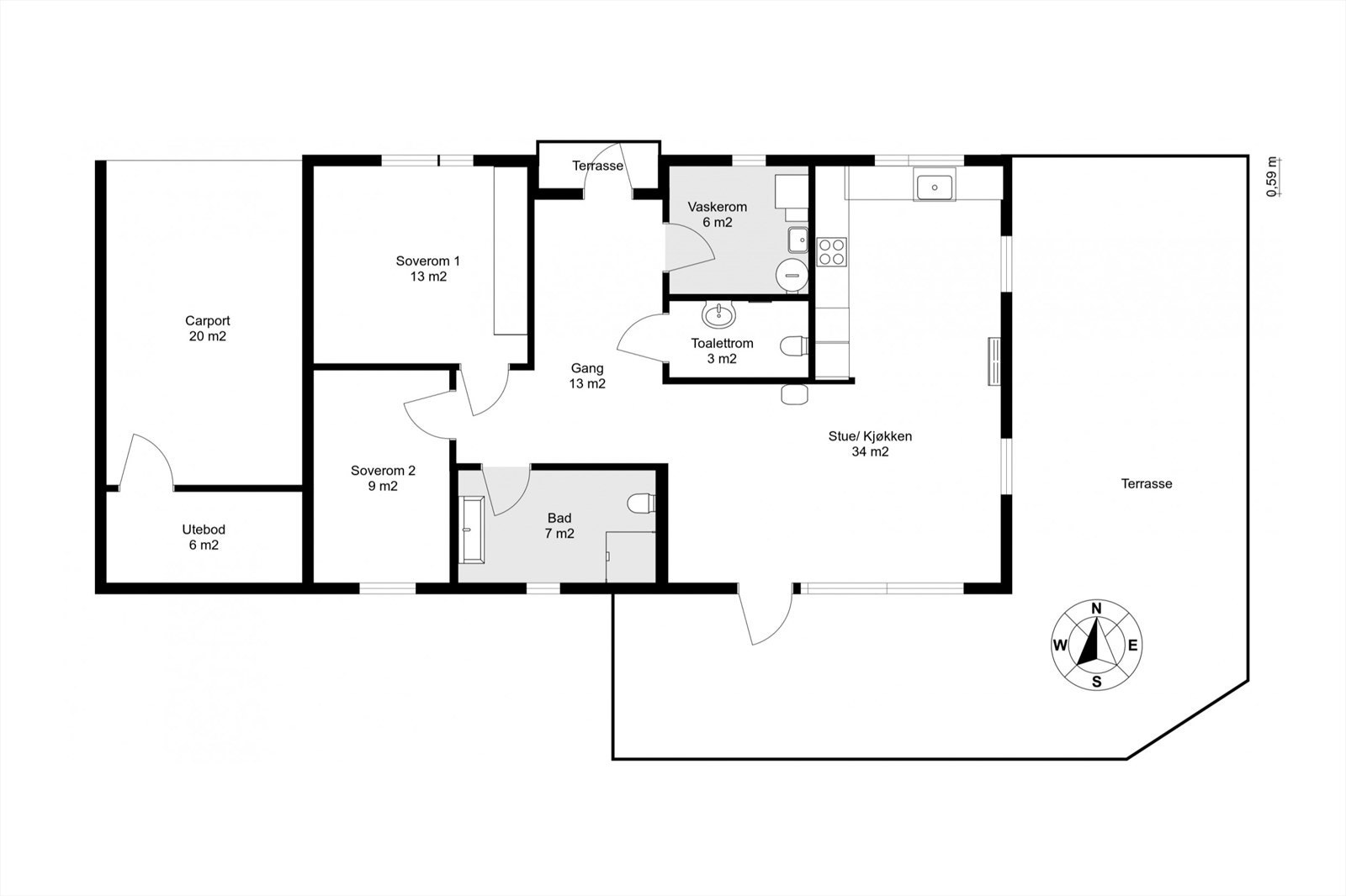 Planskisse 1. etasje Galleribilde