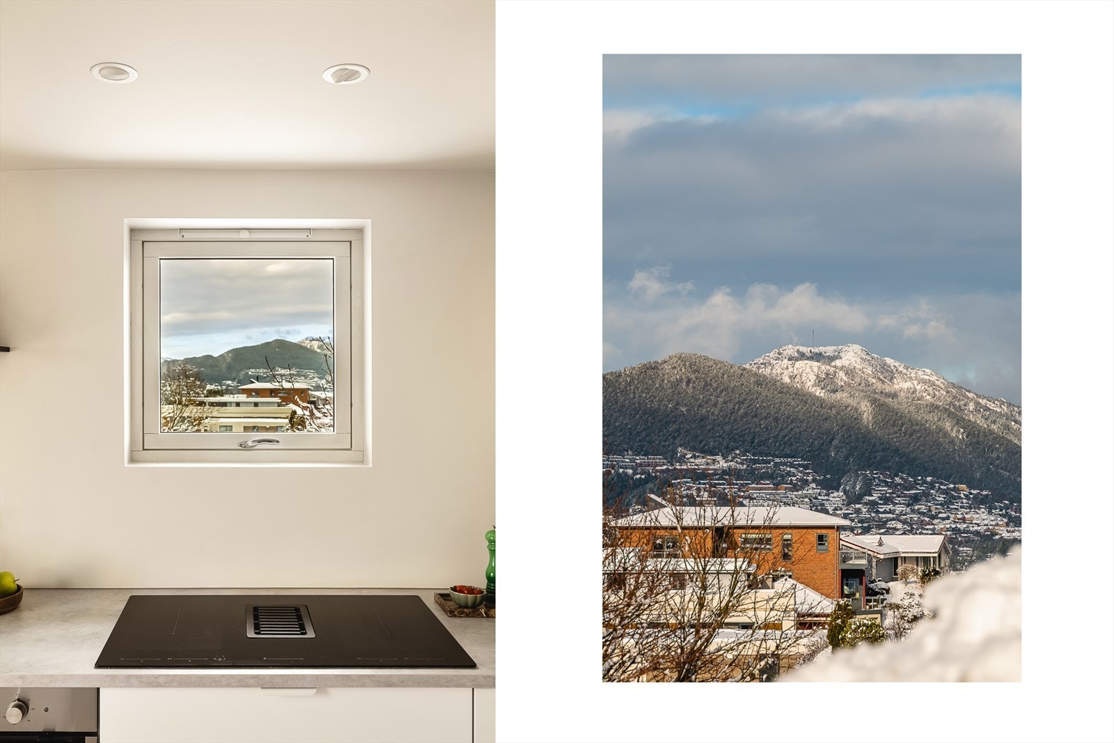 Overflatene består av glatte fronter og benkeplate av laminat. Galleribilde