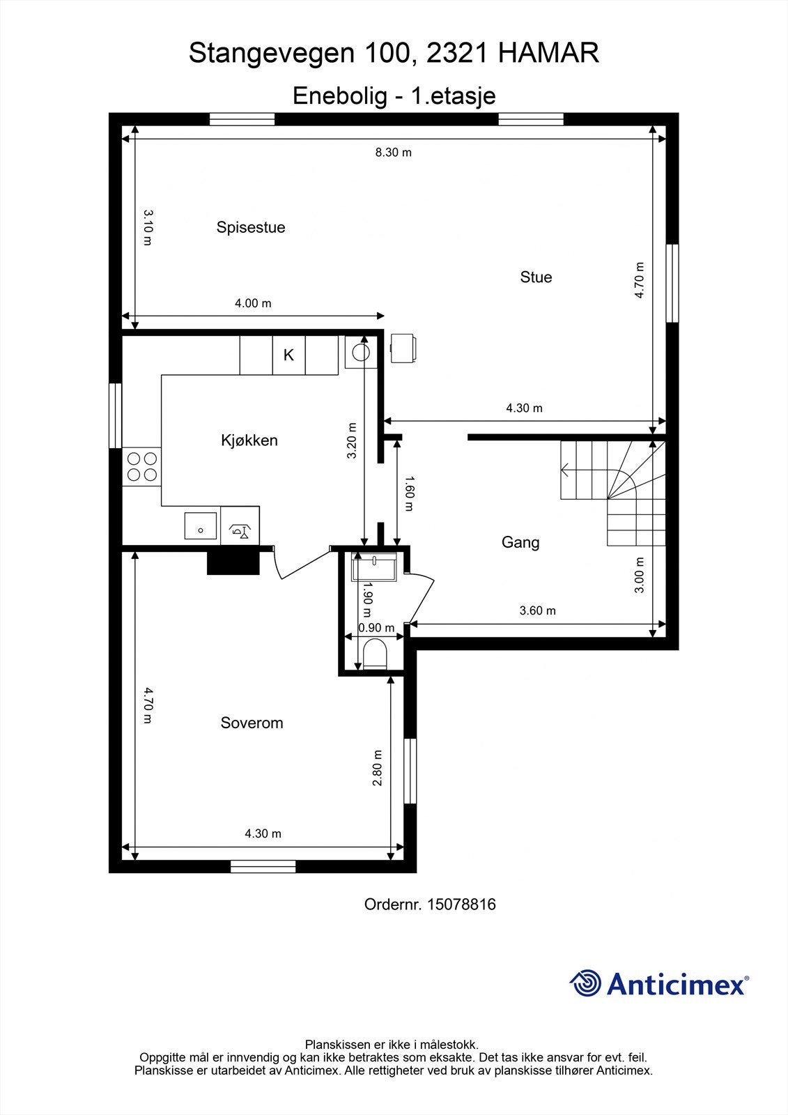 Plantegning - Enebolig - 1. etasje Galleribilde