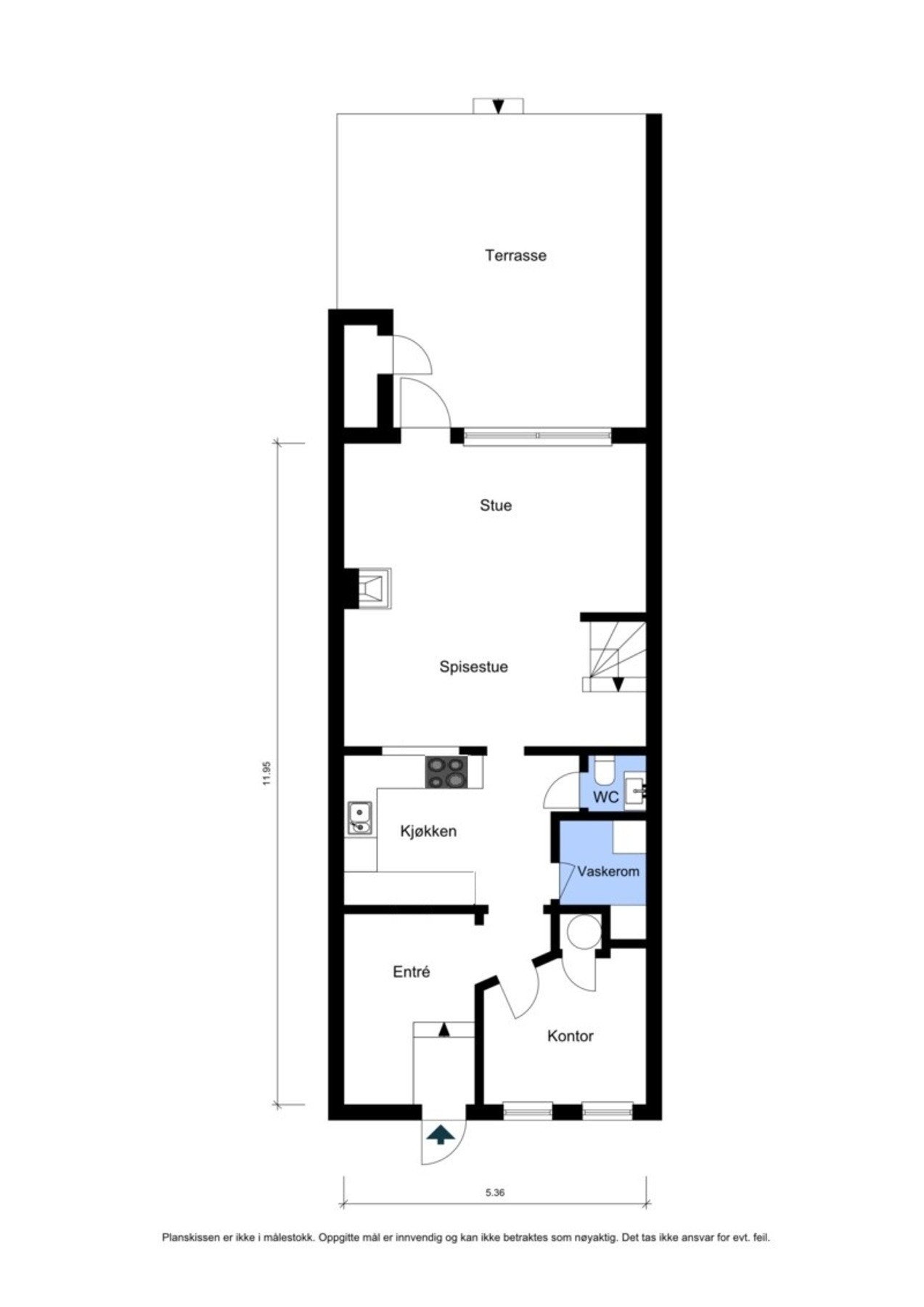 Planskisse Myrsletta 162 - 1. etasje Galleribilde