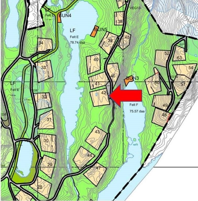 Reguleringskart, tomt 42 Galleribilde