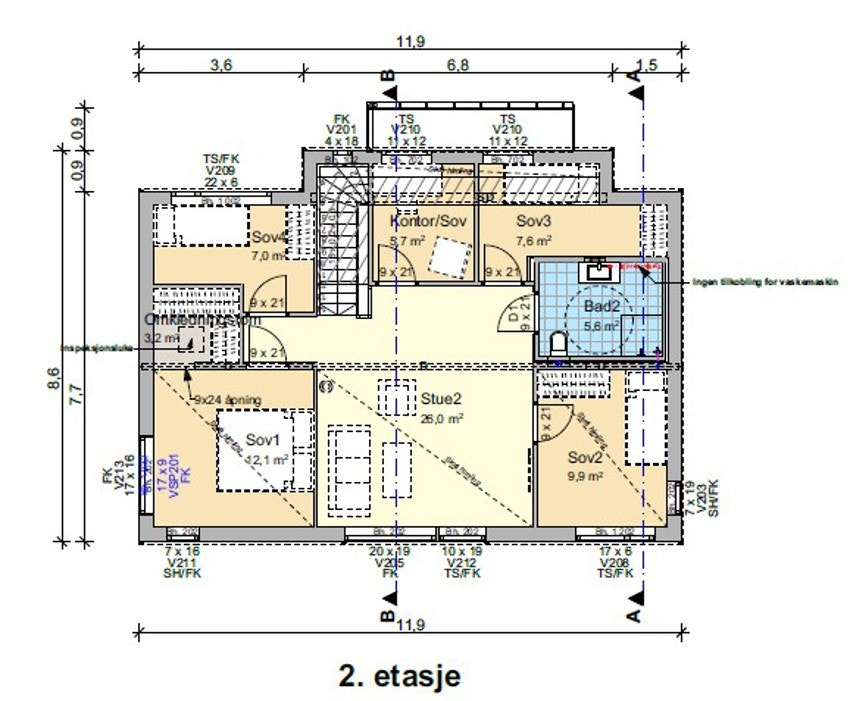 Plantegning - 2.etasje Galleribilde