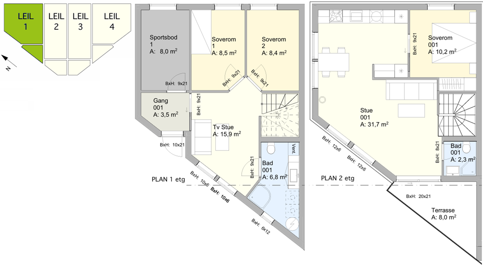Plantegning - Leilighet 1 Galleribilde