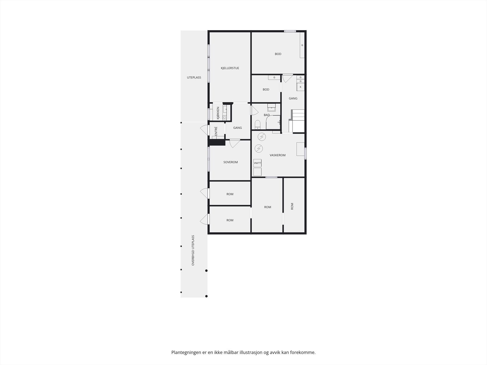 Plantegning underetasje. Galleribilde