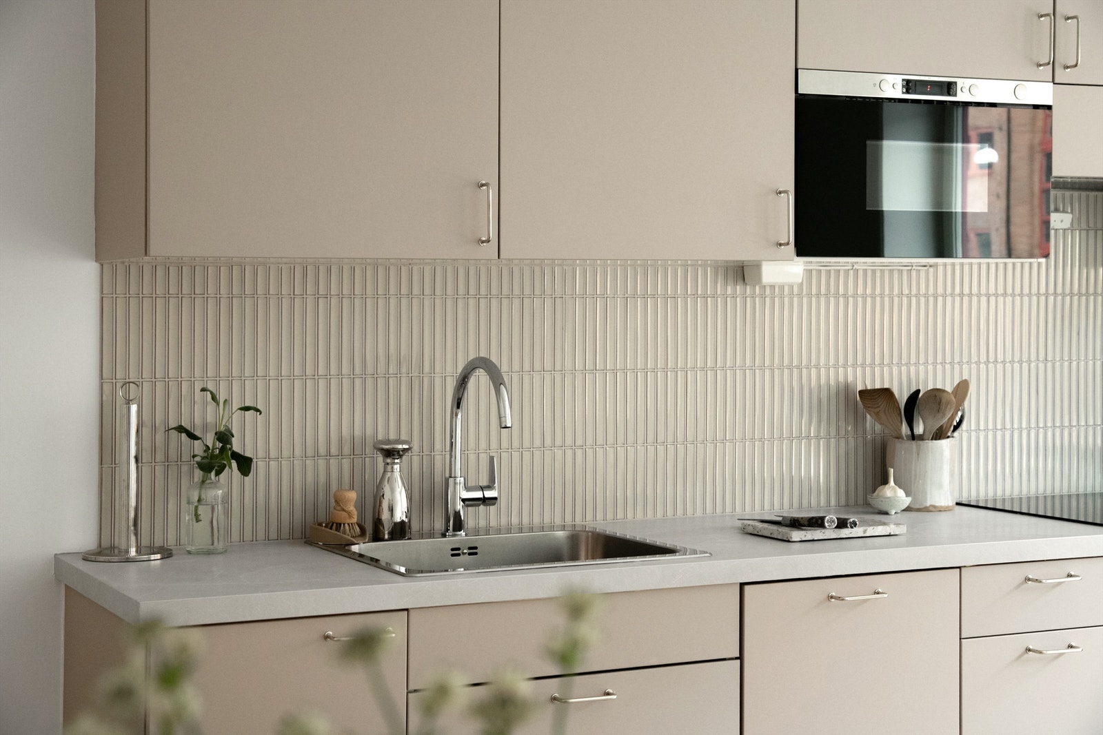 Laminert benkeplate med vakre veffliser Galleribilde