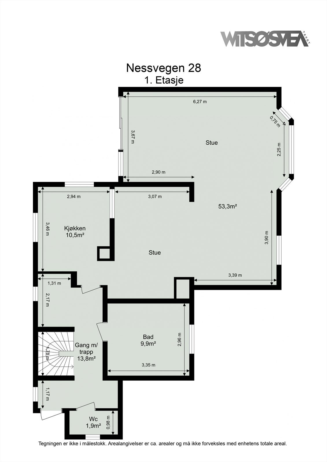 Plantegning 1. Etg - Nessvegen 28. Galleribilde