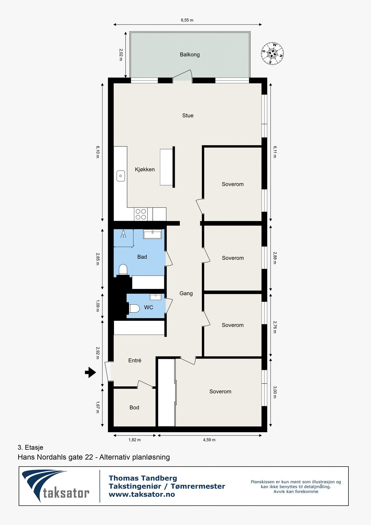 Alternativ planløsning som 5-roms. Galleribilde