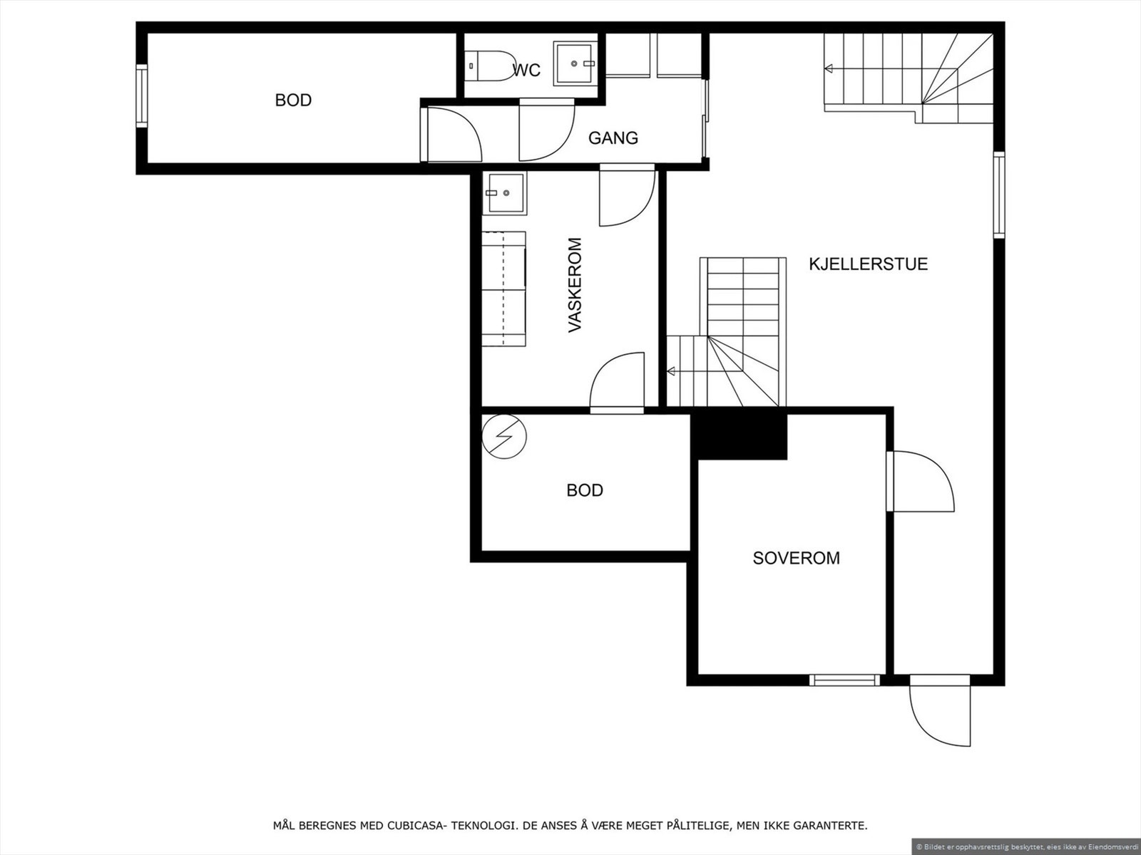 Planskisse kjeller. Galleribilde