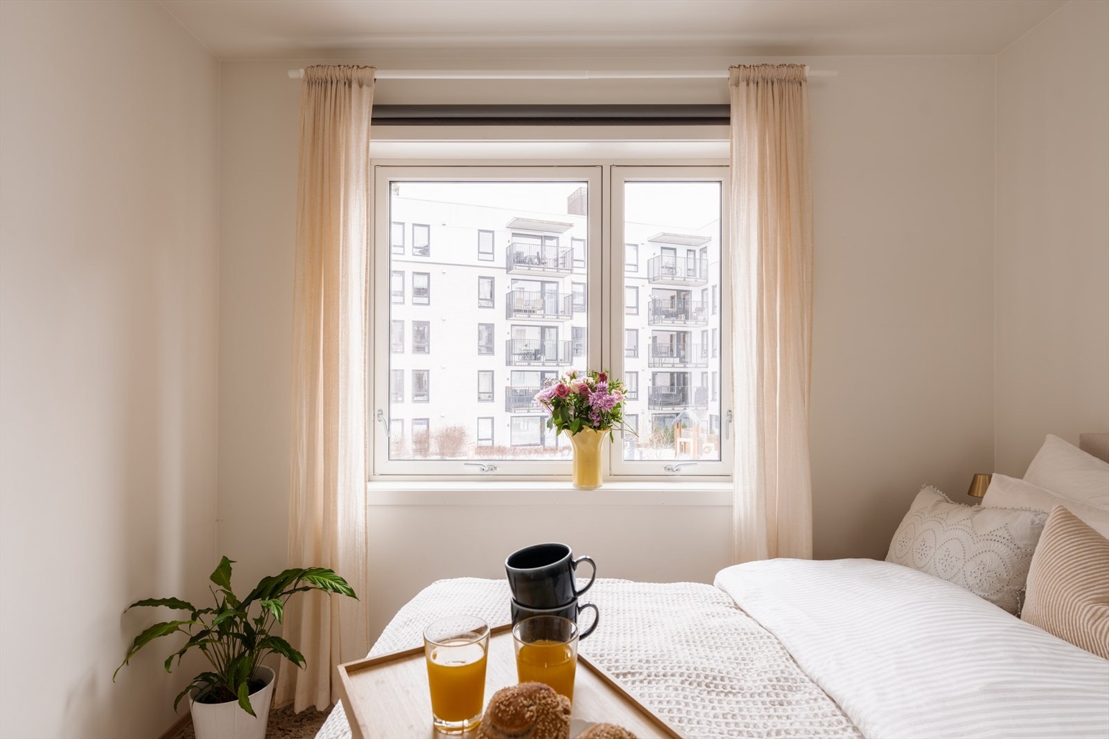 Det store vinduet sørger for rikelig med naturlig lys. Galleribilde